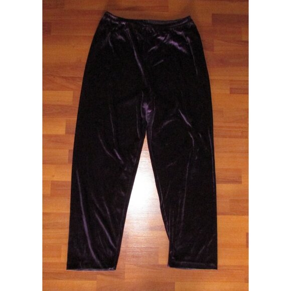 Purple Velvet Velour Pants - Vintage - XL - Picture 6 of 6